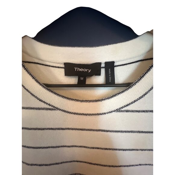 Striped Theory Sleeveless Knit Top M White & Black - Picture 4 of 5